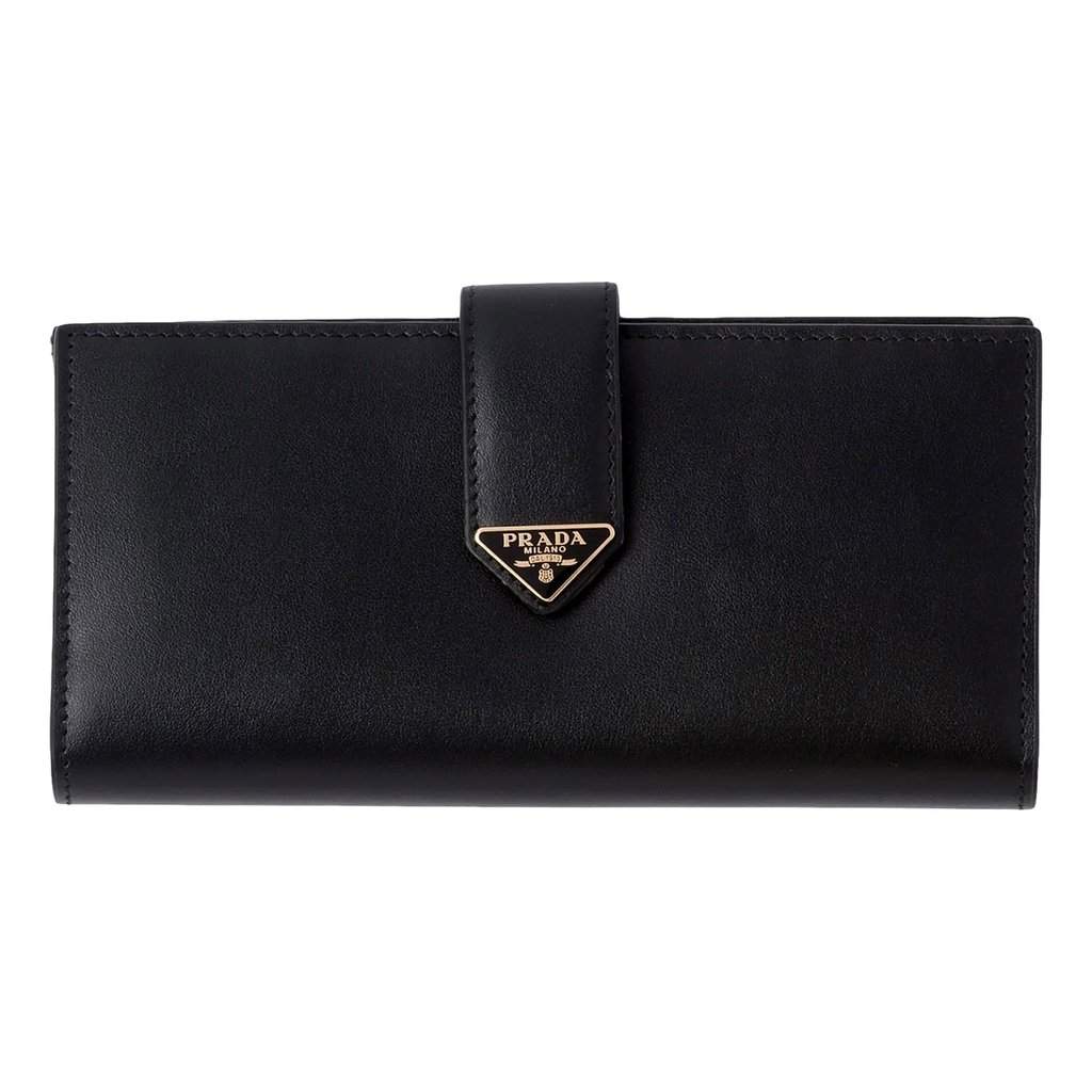 Prada Prada City Smooth Calfskin Long Wallet in Nero Black Black Leather Never worn - Front View