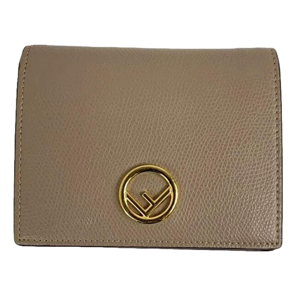 Fendi Fendi F is Fendi Tortora Gray Leather Bifold Wallet Grey Leather Never worn - Front View