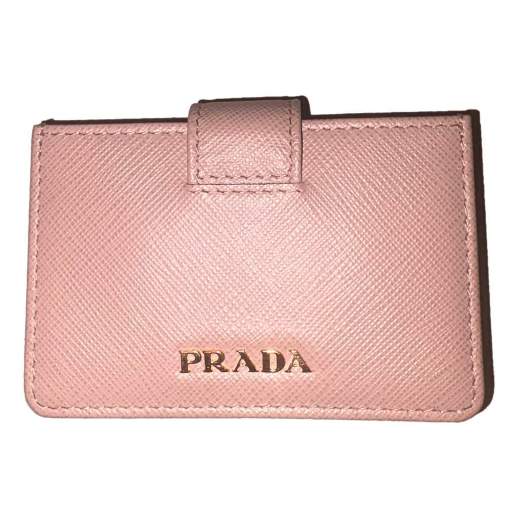 Prada Prada Saffiano Leather Cipria Beige Accordion Card Case Wallet Beige Leather Never worn - Front View