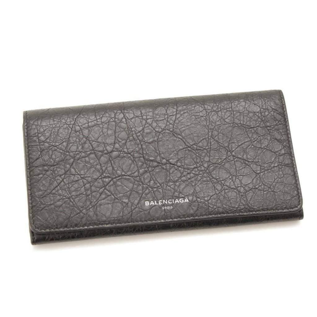 Balenciaga Balenciaga Antracite Grey Arena Leather Long Wallet Grey Leather Never worn - Front View