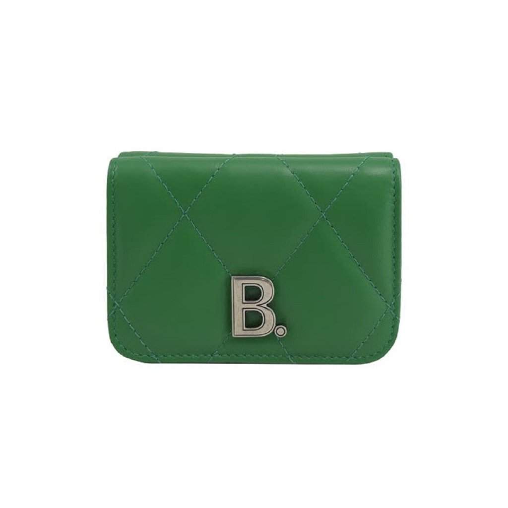 Balenciaga Balenciaga Touch Leaf Green Nappa Leather Quilted Mini Trifold Wallet Green Leather Never worn - Front View