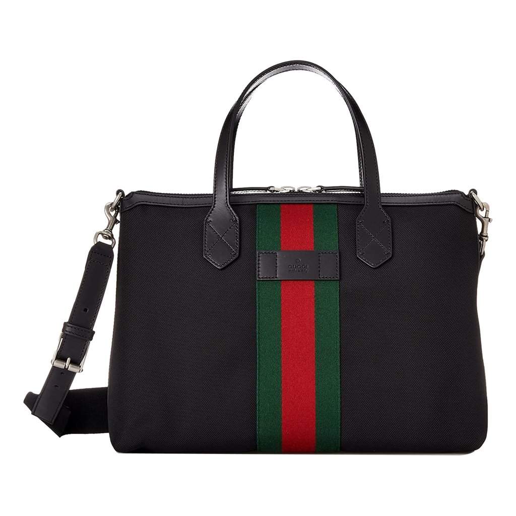 Gucci Gucci Techno Web Stripe Black Canvas Large Duffle Bag Crossbody Travel Bag Black Canvas Never worn - Front View