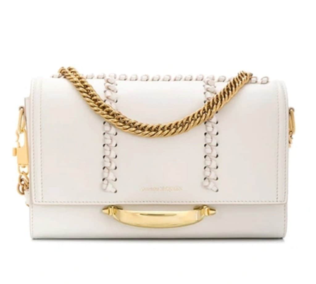 Alexander McQueen Alexander McQueen The Story Whipstitch Leather Shoulder Bag White Leather Never worn - Front View