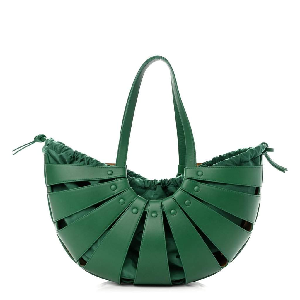 Bottega Veneta Bottega Veneta The Shell Bag Racing Green French Calfskin Shoulder Bag Green Leather Never worn - Front View