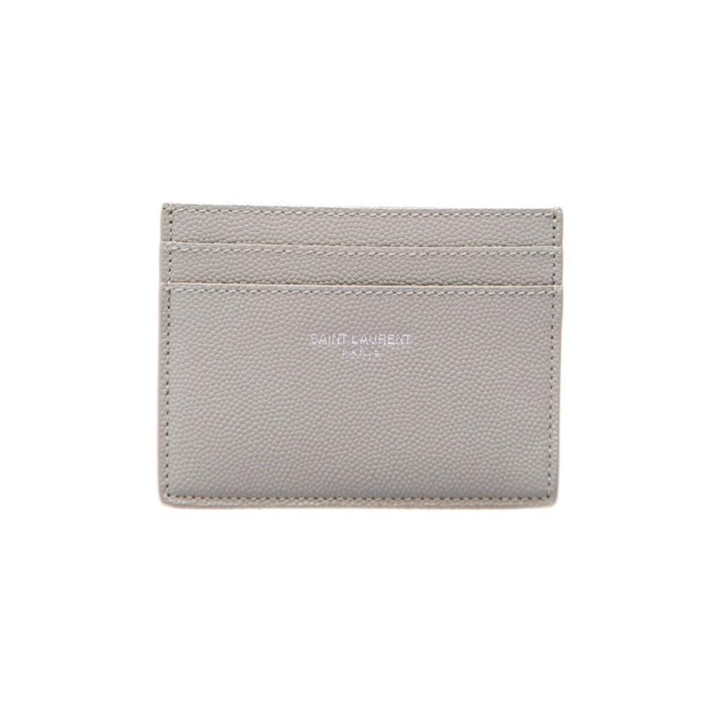 Saint Laurent Saint Laurent Grey Grain de Poudre Leather Credit Card Case Wallet Grey Leather Never worn - Front View