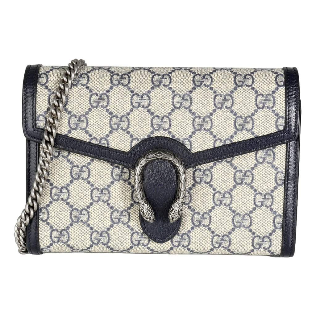 Gucci Gucci Navy GG Supreme Canvas Mini Dionysus Chain Wallet Blue Canvas Good condition - Front View