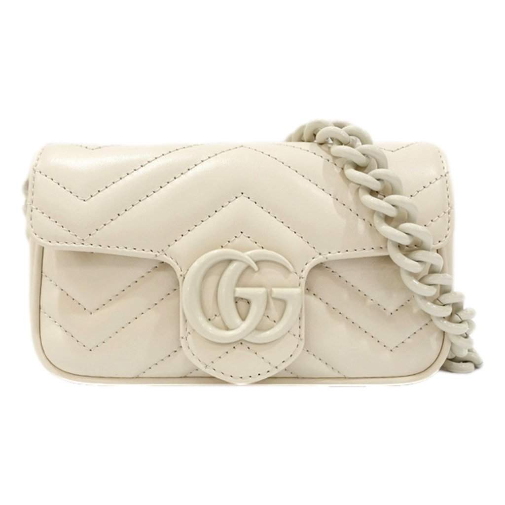 Gucci Gucci Marmont Leather Mini Monochrome White Belt Bag 80 White Leather Never worn - Front View