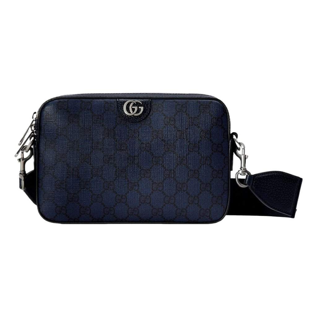 Gucci Gucci GG Supreme Canvas Ophidia Small Crossbody Bag in Navy Blue Blue Leather Never worn - Front View