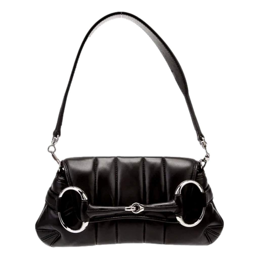 Gucci Gucci Horsebit Quilted Leather Small Chain Shoulder Bag Black Black Leather Never worn - Front View