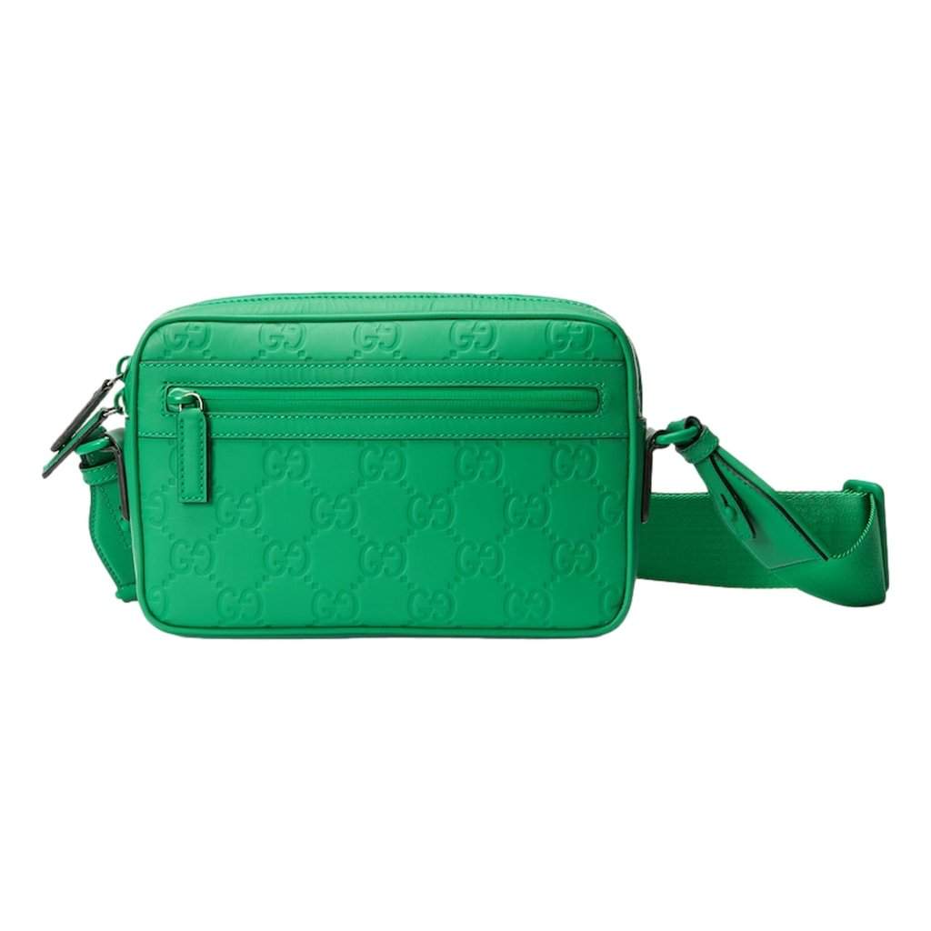Gucci Gucci GG Rubber Effect Crossbody Bag in Green Green Leather Never worn - Front View