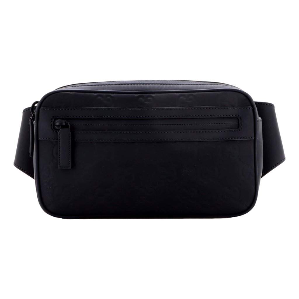 Gucci Gucci GG Rubber Effect Small Belt Bag Body Bag Waist Pouch Black Black Leather Never worn - Front View