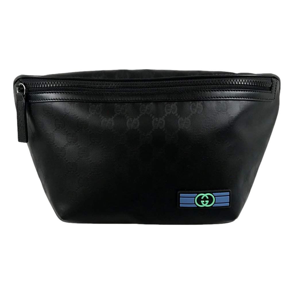 Gucci Gucci GG Crystal Canvas Black Tote Travel Shoulder Bag Black Canvas Never worn - Front View