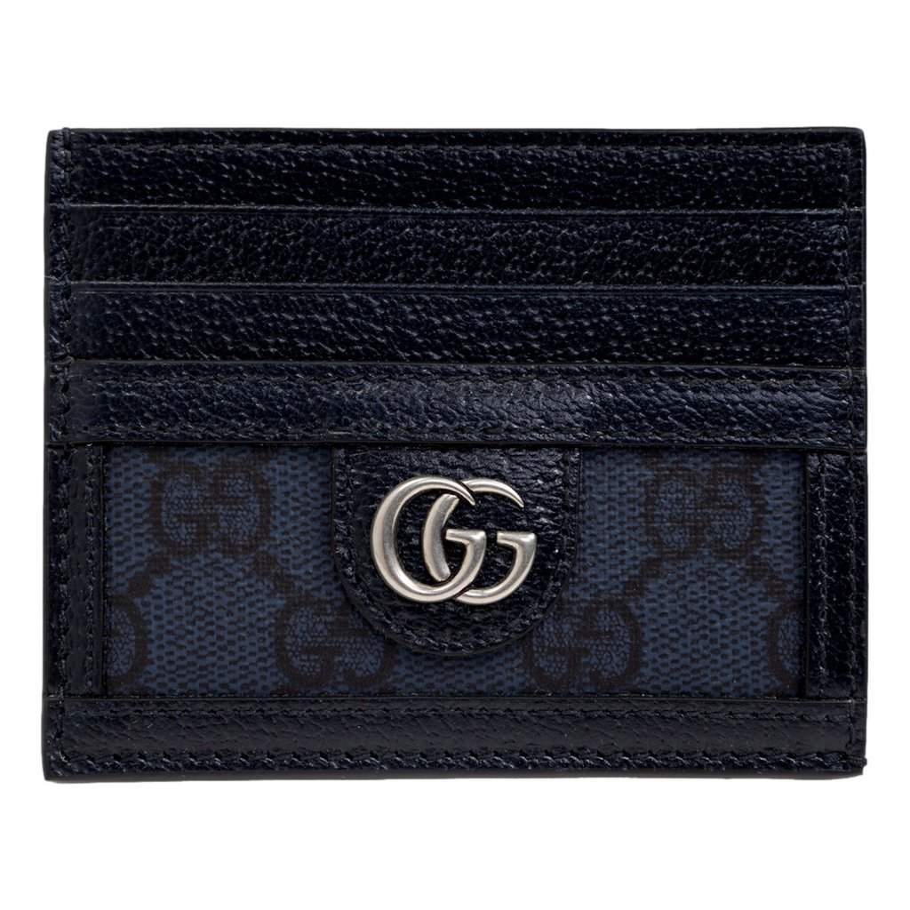 Gucci Gucci Ophidia GG Canvas Leather Navy Card Case Wallet Blue Leather Never worn - Front View