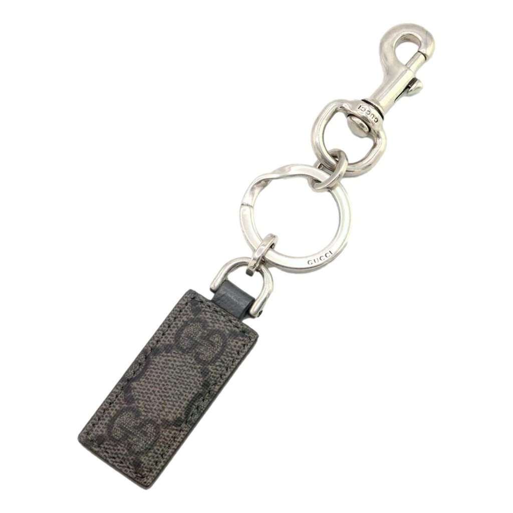 Gucci Gucci GG Supreme Canvas Key Ring Charm Silver Hardware MultiColor Leather Never worn - Front View