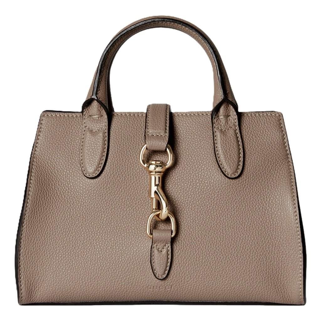 Gucci Gucci Jackie Small Calfskin Leather Tote Handbag Satchel Taupe Brown Leather Never worn - Front View