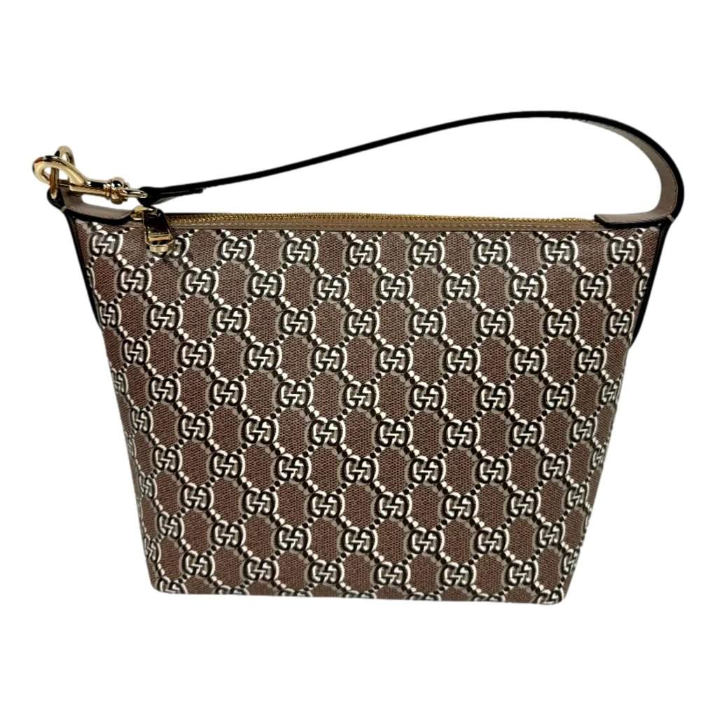 Gucci Gucci GG Shadow Monogram Canvas Beige Black Shoulder Bag Brown Canvas Never worn - Front View