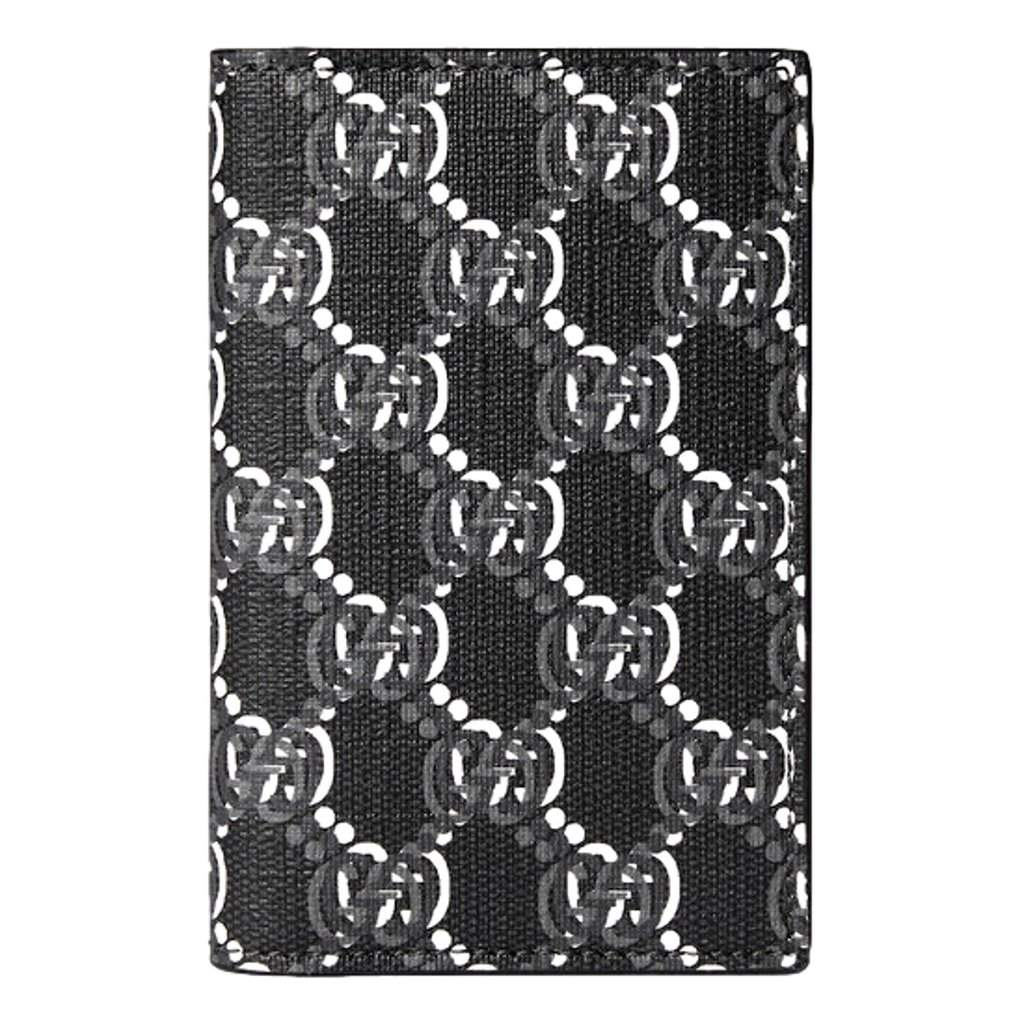 Gucci Gucci GG Shadow Black White Vertical Bifold Card Wallet Black Leather Never worn - Front View