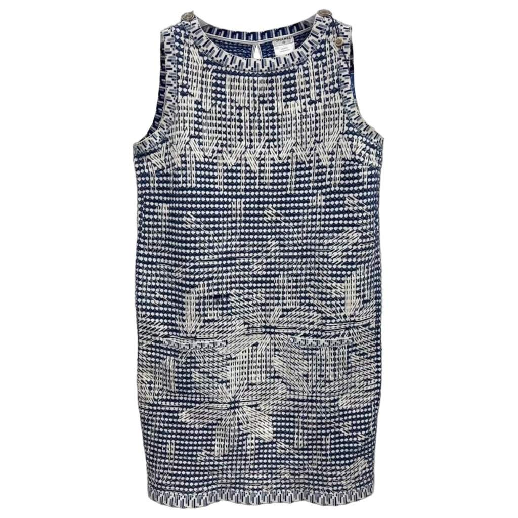 Chanel Navy Synthetic Dress Navy Good - Front View