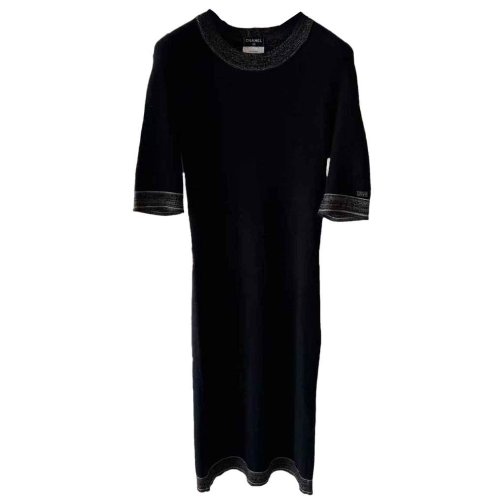 Chanel Black Cashmere Dress Black Cashmere Very good - Front View