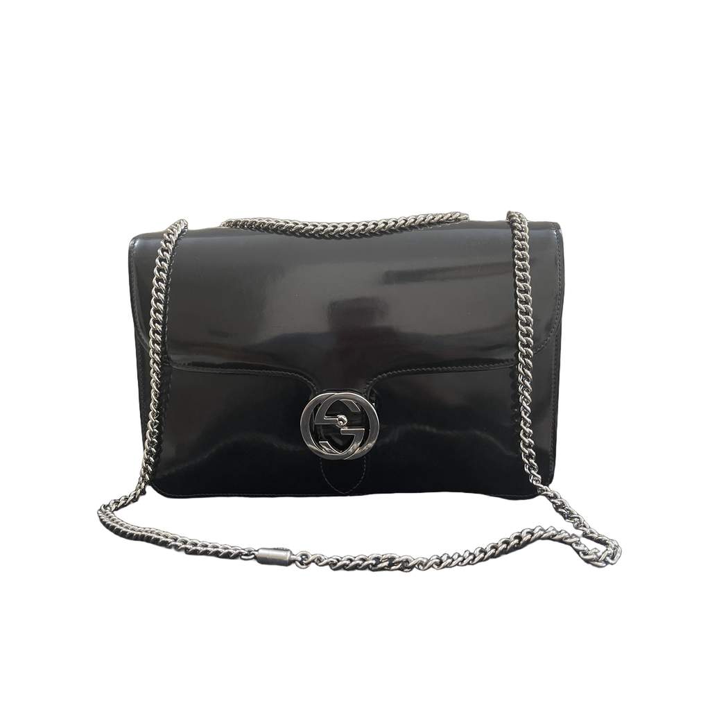 Gucci Patent Leather Interlocking Bag
