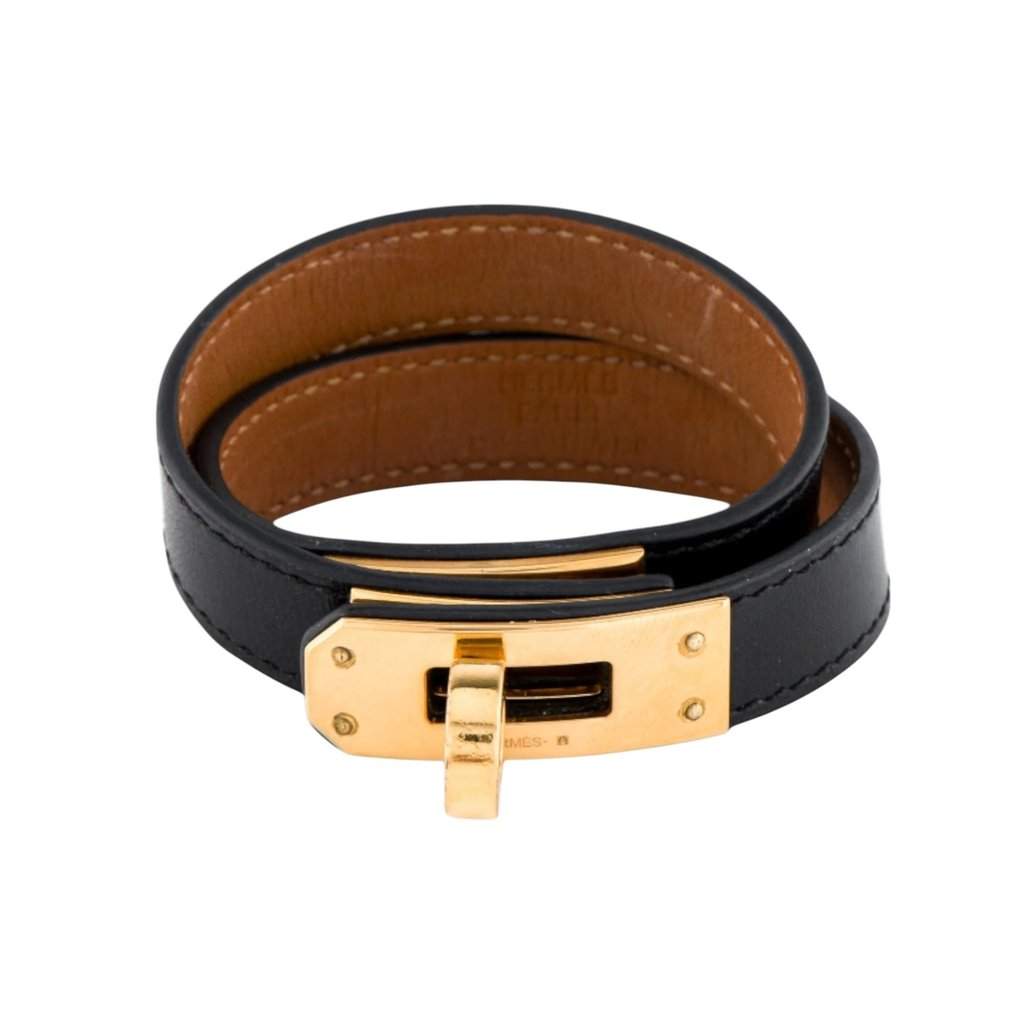 Hermès Kelly Black Leather Very good - Front View