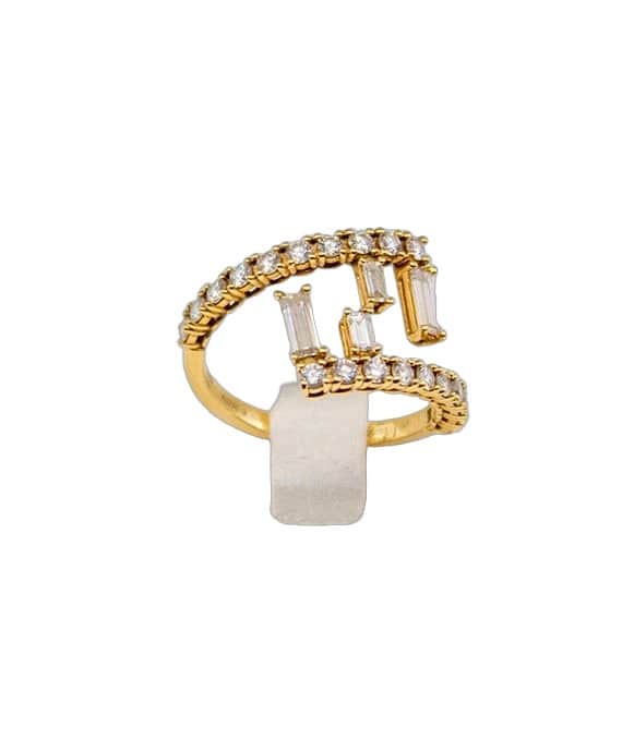 Fendi Gold Ring with Diamonds Gold Gold Very good - Front View