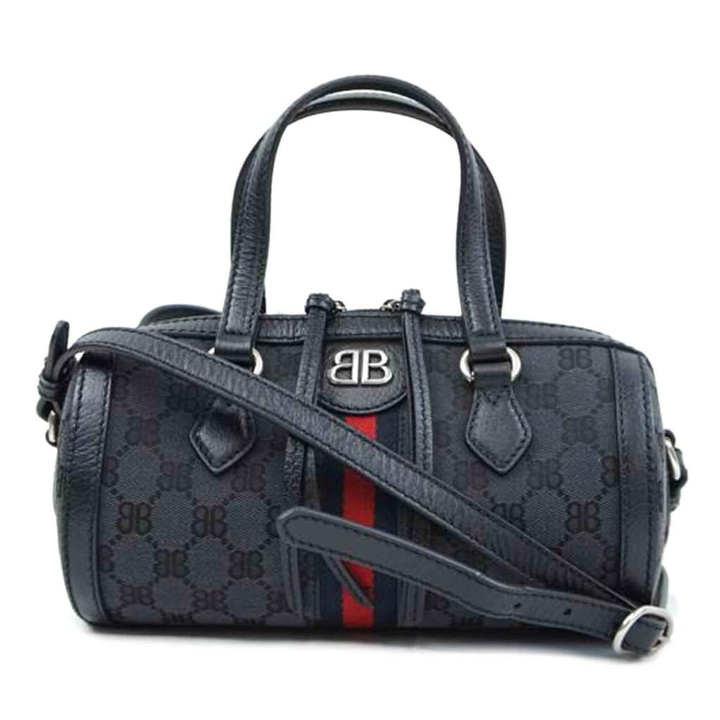 Balenciaga Gucci Black Canvas and Leather The Hacker Project Boston Bag Black Canvas Very good - Front View