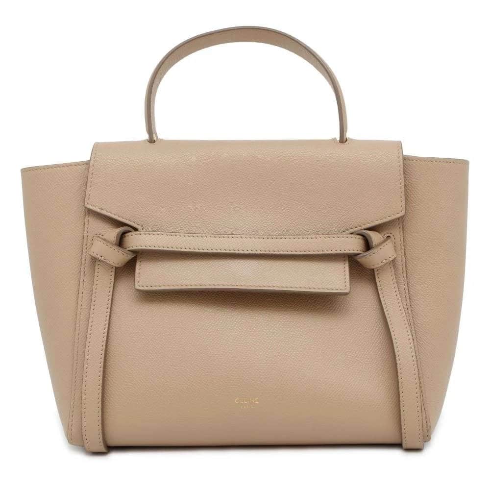 Celine Beige Leather Micro Belt Bag Beige Leather Very good - Front View