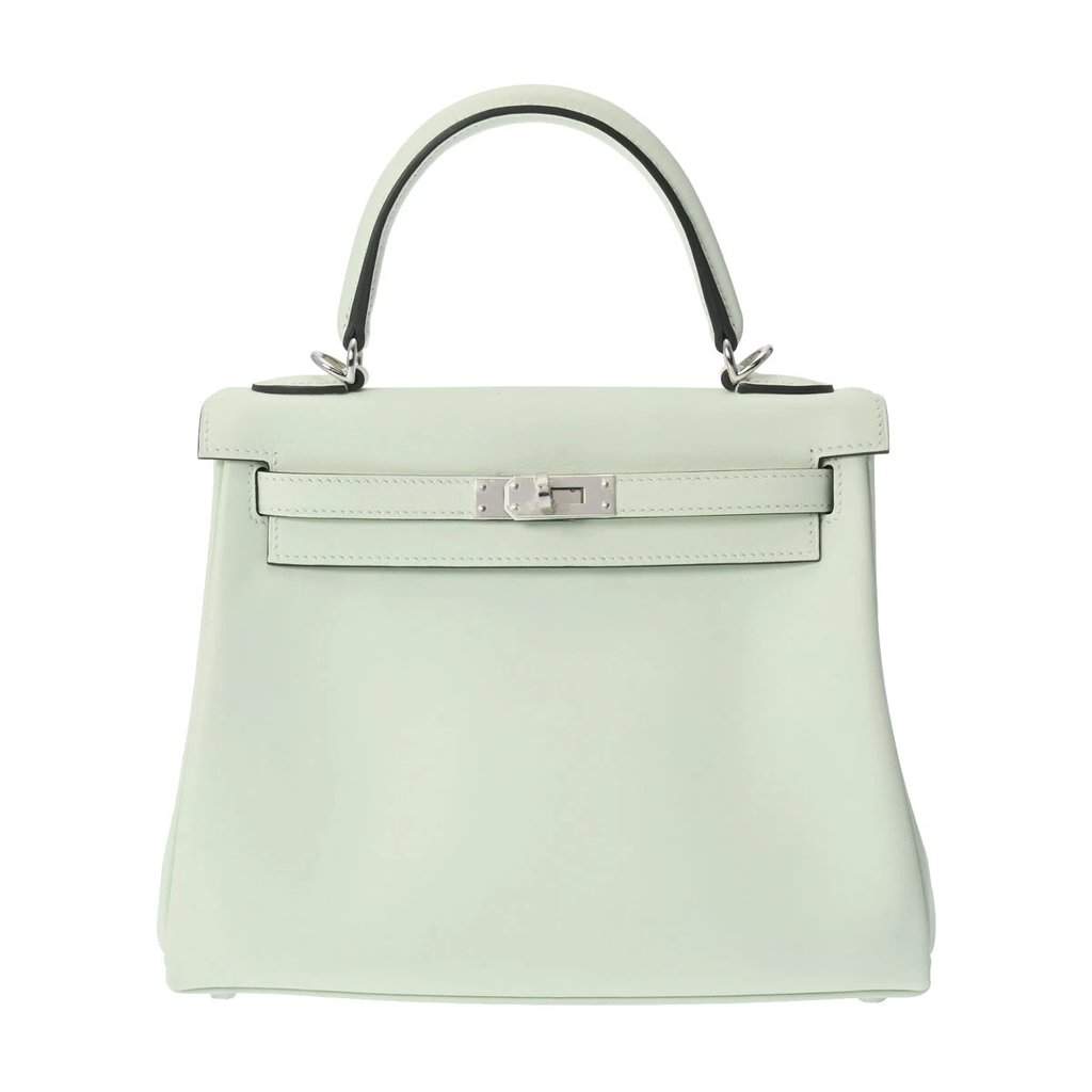 Hermès 2022 (Stamp U) Size 25 Swift leather Kelly Veil Fizz in Color with Palladium Hardware MultiColor Leather Very good - Front View