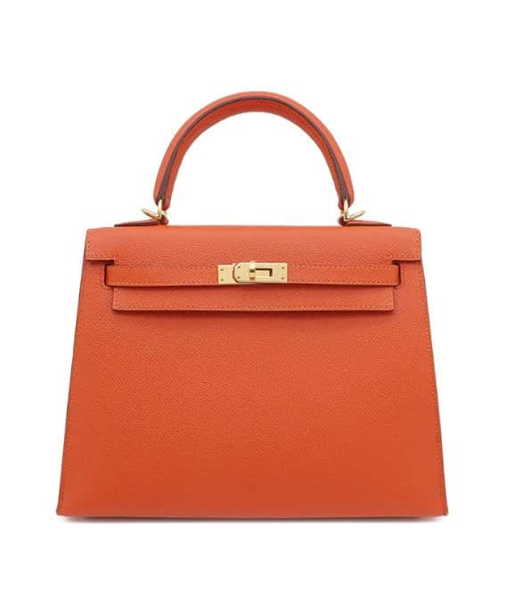Hermès (Stamp X) Size 25 Epsom leather Kelly Orange in Color with Gold Hardware Orange Leather Very good - Front View