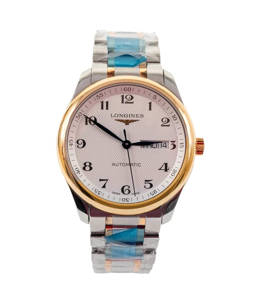 Longines Master Collection L2.755.5.79.7 Automatic Stainless Steel and 18k Rose Gold Silver Dial Men's Watch 38.5mm Swiss Movement Gold Never worn - Front View