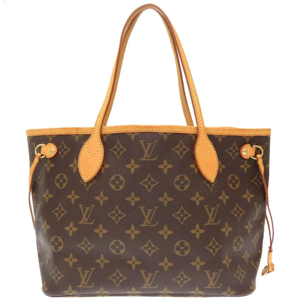 Louis Vuitton Brown Monogram Neverfull PM Tote Bag Brown Leather Very good - Front View