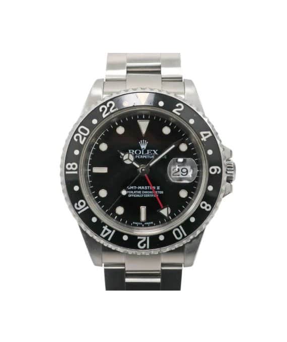 Rolex 2000 GMT-Master II 16710 P 40mm Black Bezel Stainless Steel Automatic Men's Watch Black Very good - Front View