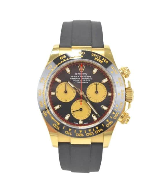 Rolex Black 18k Yellow Gold Cosmograph Daytona 116518LN Automatic Men's Wristwatch Yellow Very good - Front View