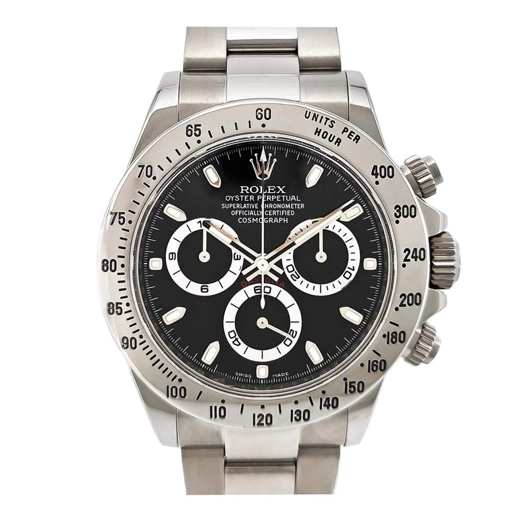 Rolex Cosmograph Daytona Mirror Buckle 116520 Black Very good - Front View