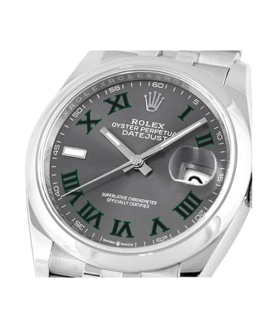 Rolex Datejust 126200 36mm Slate Green Roman Dial Automatic Stainless SteelJubilee Bracelet Men's Watch Green Stainless steel Never worn - Front View