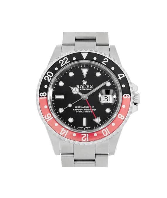 Rolex GMT-Master II 16710 Red Black Bezel 40mm Black Dial Stainless Steel Men's Watch Black Very good - Front View