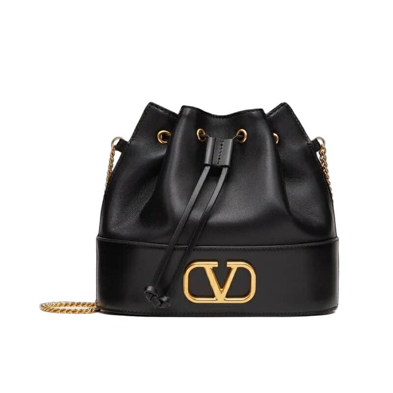 Valentino Garavani V Logo Signature Mini Chain Bucket Bag MultiColor Leather Very good - Front View
