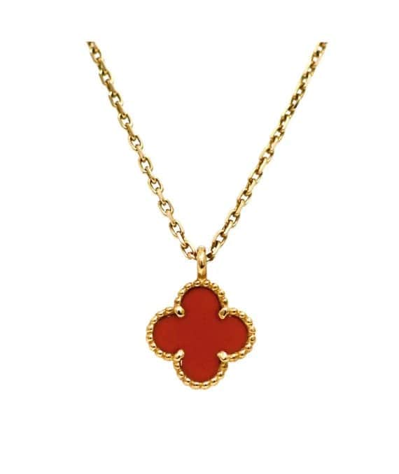 Van Cleef & Arpels Sweet Alhambra Mini Necklace In 18k Yellow Gold Yellow Gold Very good - Front View