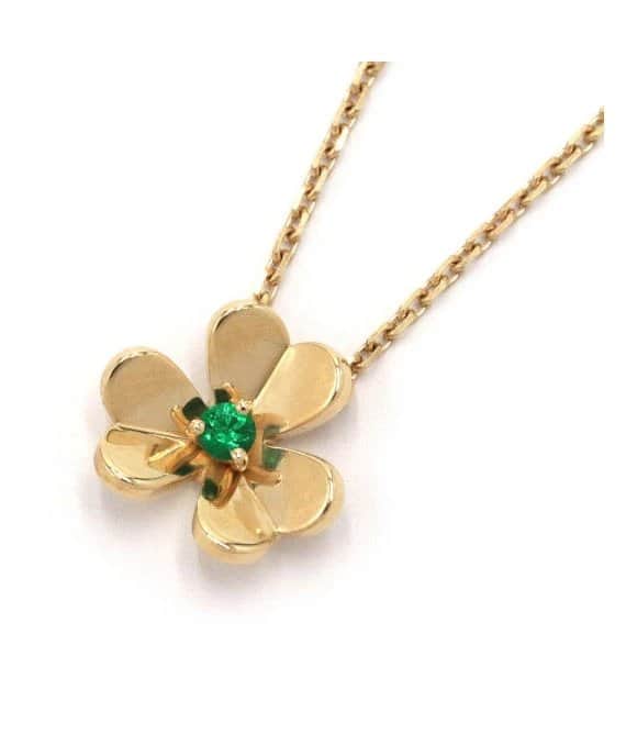 Van Cleef & Arpels Frivol Pendant Mini Necklace In 18k Yellow Gold Yellow Gold Very good - Front View