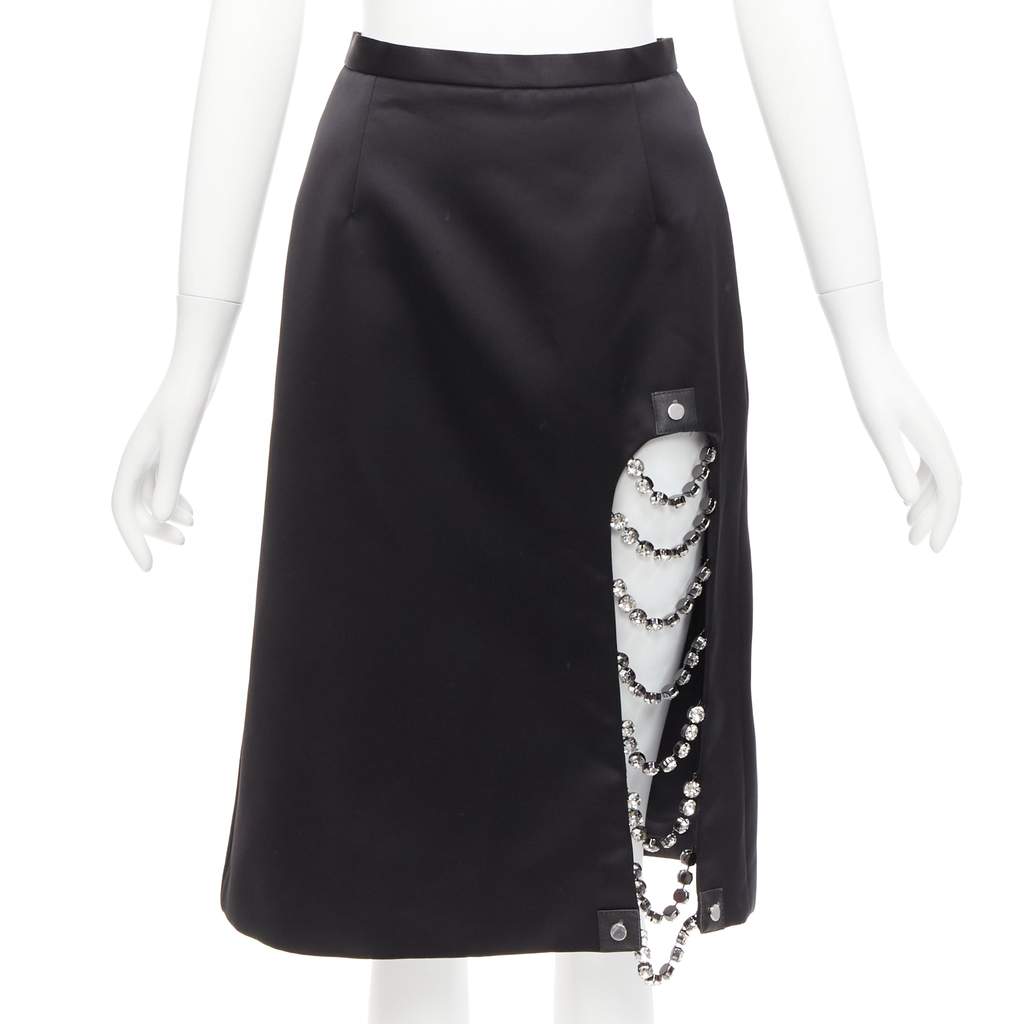 Christopher Kane Chain Slit Skirt Black Polyester Never worn - Front View