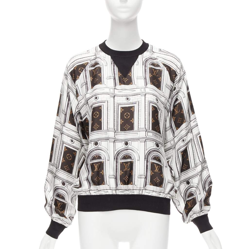 Louis Vuitton Silk Graphic Sweater White Silk Never worn - Front View