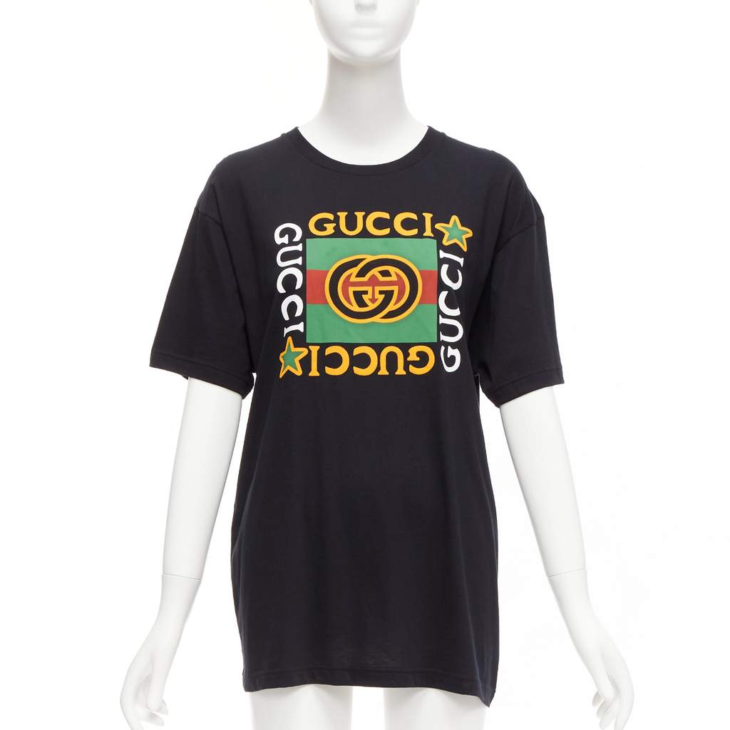 Gucci Logo Relaxed Shirt Black Cotton Never worn - Front View