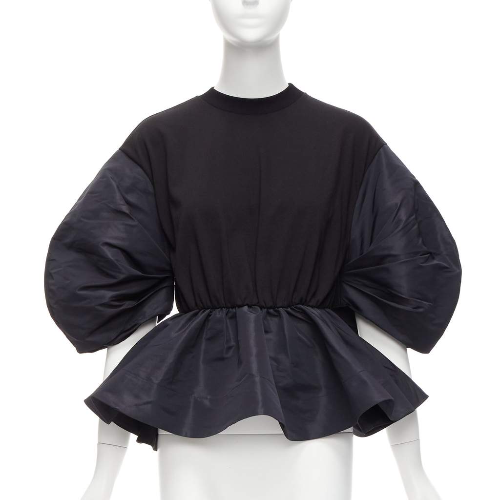Alexander McQueen Round Puff Top Black Cotton Never worn - Front View