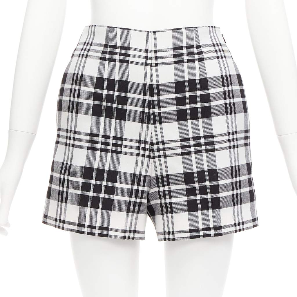 Dior Checked Wool Shorts Black Wool Never worn - Front View