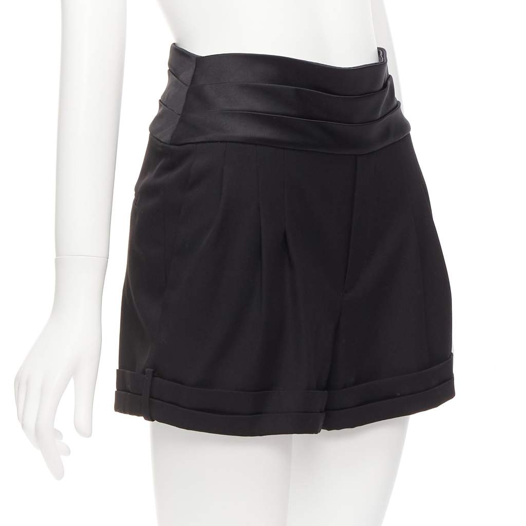 Saint Laurent Cumberband Wool Shorts Black Wool Never worn - Front View