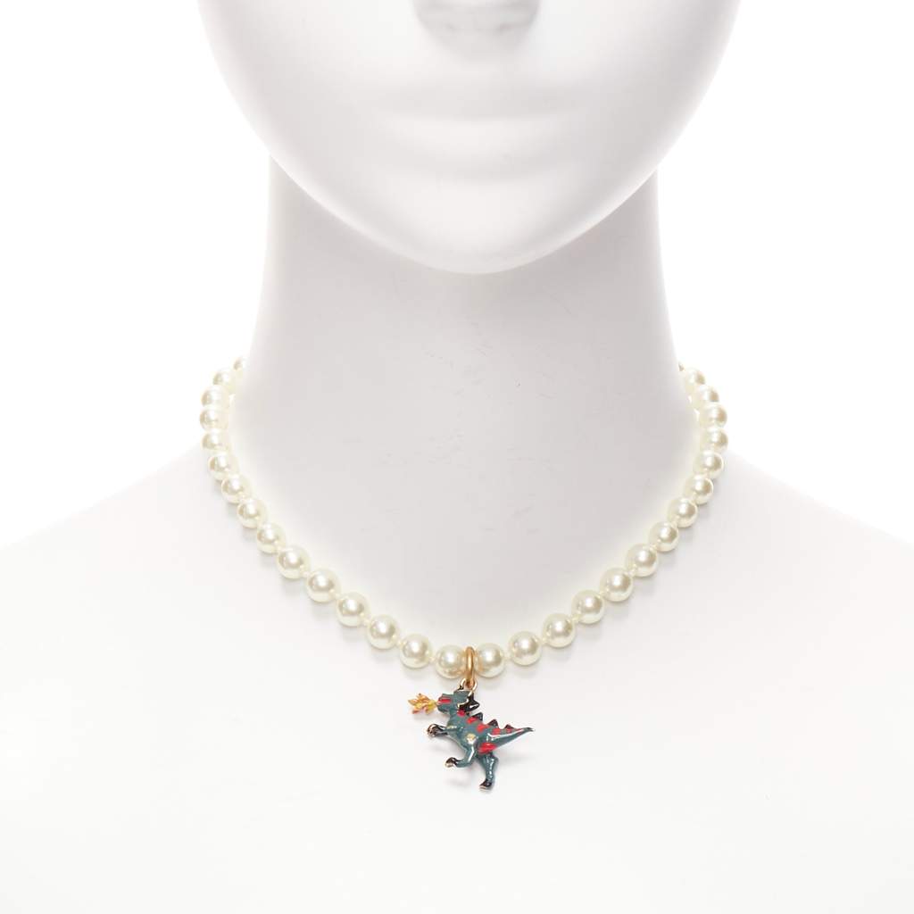 Dior Fire Dinosaur Choker Beige Metal Very good - Front View