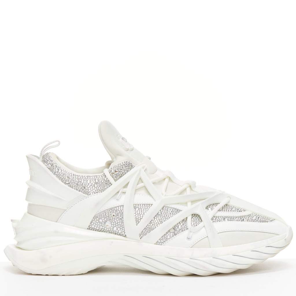 Jimmy Choo Cosmos White Leather Fair - Front View