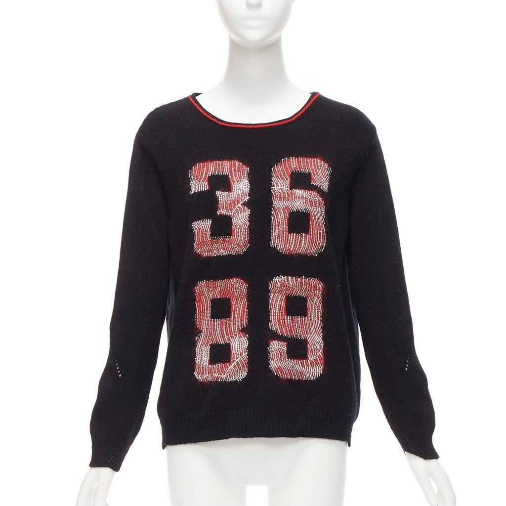 Ermanno Scervino Mohair Red Sweater Black Cashmere Never worn - Front View