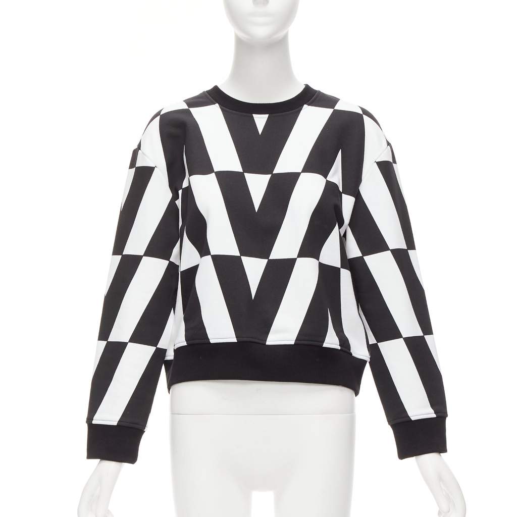 Valentino Garavani Optic Graphic Sweater Black Cotton Never worn - Front View